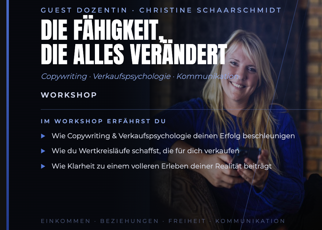 Christine Schaarschmidt, Die Fähigkeit, die alles verändert · Copywriting, Verkaufspsychologie & Kommunikation