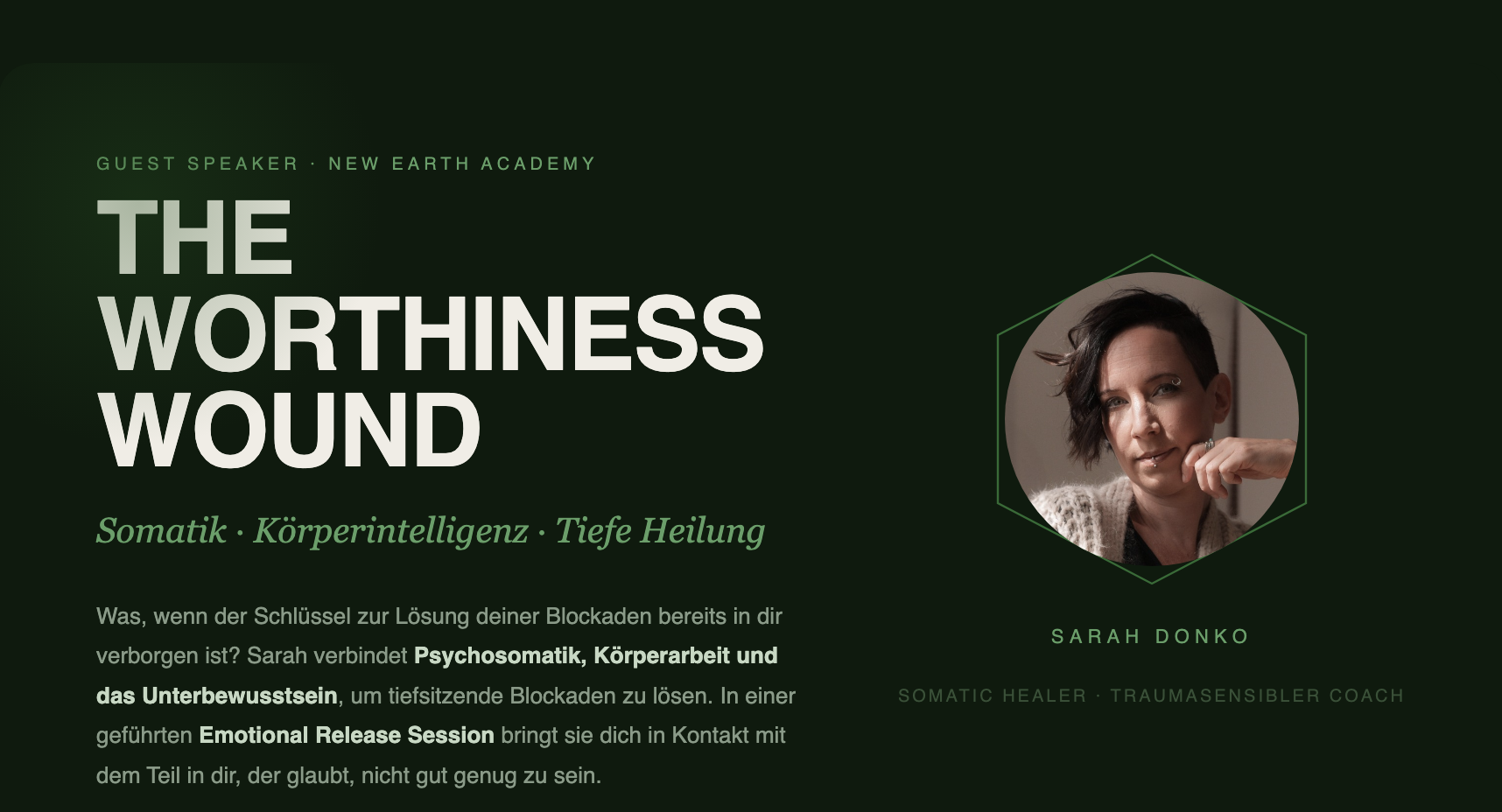 Sarah Donko, The Worthiness Wound, Somatic Healer und traumasensibler Coach